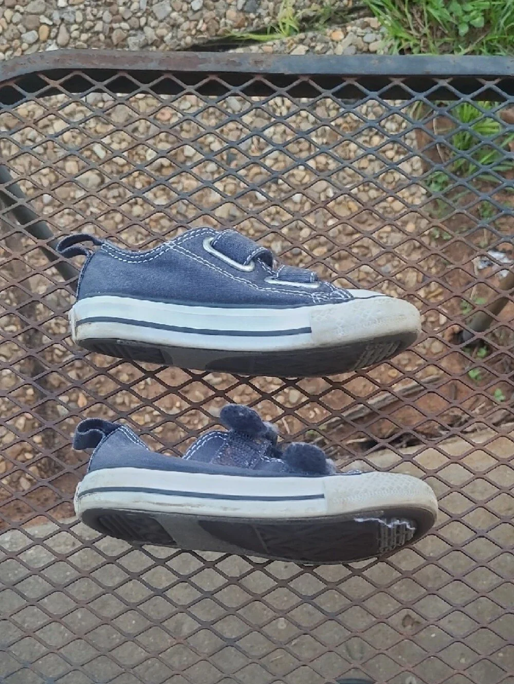 Converse Kids' Blue Canvas Double-Strap Sneakers Size 6